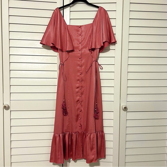 Rue Des Chats Unique Dust Rose Dress With Tassels - Picture 1 of 3